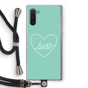 CaseCompany Best heart pastel: Samsung Galaxy Note 10 Transparant Hoesje met koord