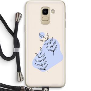 CaseCompany Leaf me if you can: Samsung Galaxy J6 (2018) Transparant Hoesje met koord