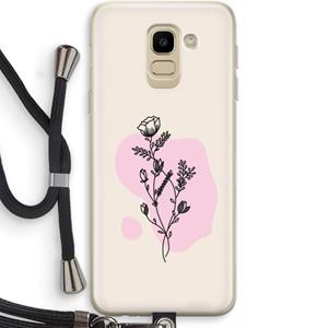 CaseCompany Roses are red: Samsung Galaxy J6 (2018) Transparant Hoesje met koord