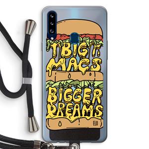 CaseCompany Big Macs Bigger Dreams: Samsung Galaxy A20s Transparant Hoesje met koord