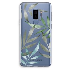 CaseCompany Tropical watercolor leaves: Samsung Galaxy S9 Plus Transparant Hoesje