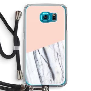 CaseCompany A touch of peach: Samsung Galaxy S6 Transparant Hoesje met koord