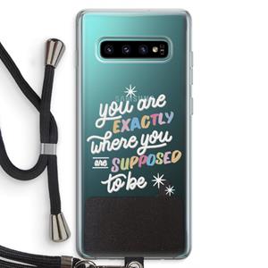 CaseCompany Right Place: Samsung Galaxy S10 Plus Transparant Hoesje met koord