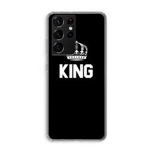 CaseCompany King zwart: Samsung Galaxy S21 Ultra Transparant Hoesje
