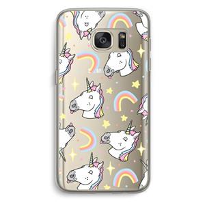 CaseCompany Rainbow Unicorn: Samsung Galaxy S7 Transparant Hoesje