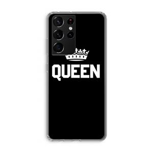 CaseCompany Queen zwart: Samsung Galaxy S21 Ultra Transparant Hoesje