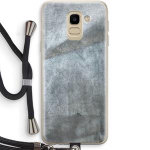 CaseCompany Grey Stone: Samsung Galaxy J6 (2018) Transparant Hoesje met koord