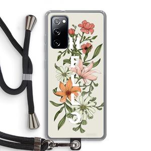 CaseCompany Hello bloemen: Samsung Galaxy S20 FE / S20 FE 5G Transparant Hoesje met koord