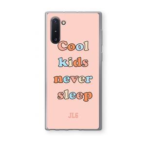 CaseCompany Cool Kids Never Sleep: Samsung Galaxy Note 10 Transparant Hoesje