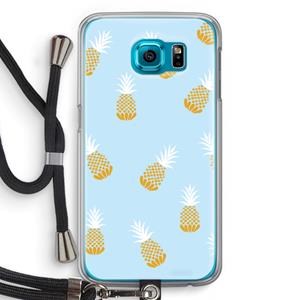 CaseCompany Ananasjes: Samsung Galaxy S6 Transparant Hoesje met koord