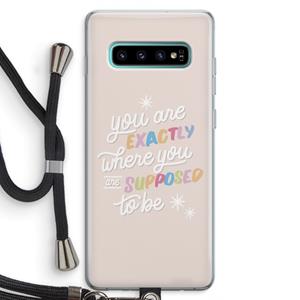 CaseCompany Right Place: Samsung Galaxy S10 Plus Transparant Hoesje met koord