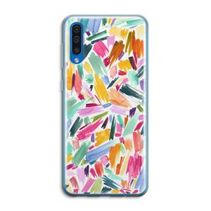 CaseCompany Watercolor Brushstrokes: Samsung Galaxy A50 Transparant Hoesje