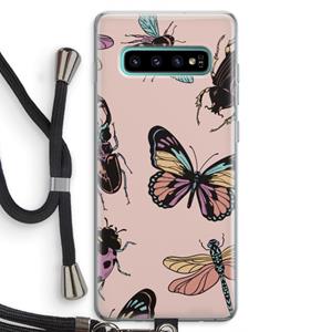 CaseCompany Tiny Bugs: Samsung Galaxy S10 Plus Transparant Hoesje met koord