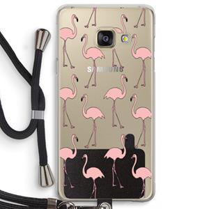 CaseCompany Anything Flamingoes: Samsung Galaxy A3 (2016) Transparant Hoesje met koord