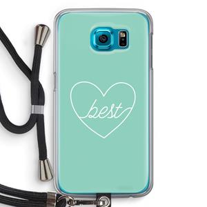 CaseCompany Best heart pastel: Samsung Galaxy S6 Transparant Hoesje met koord