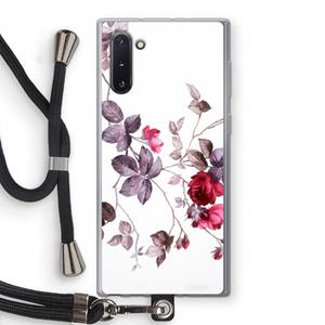 CaseCompany Mooie bloemen: Samsung Galaxy Note 10 Transparant Hoesje met koord