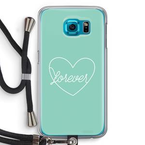 CaseCompany Forever heart pastel: Samsung Galaxy S6 Transparant Hoesje met koord