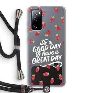 CaseCompany Don't forget to have a great day: Samsung Galaxy S20 FE / S20 FE 5G Transparant Hoesje met koord