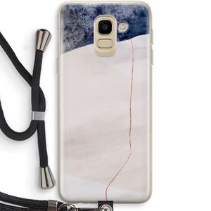 CaseCompany Stone White: Samsung Galaxy J6 (2018) Transparant Hoesje met koord