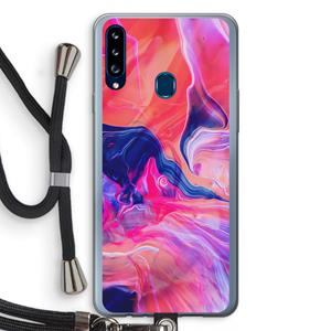 CaseCompany Earth And Ocean: Samsung Galaxy A20s Transparant Hoesje met koord