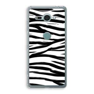 CaseCompany Zebra pattern: Sony Xperia XZ2 Compact Transparant Hoesje