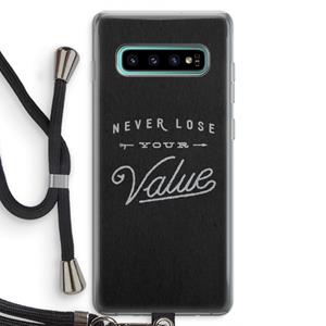 CaseCompany Never lose your value: Samsung Galaxy S10 Plus Transparant Hoesje met koord