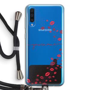 CaseCompany Kusjes: Samsung Galaxy A50 Transparant Hoesje met koord