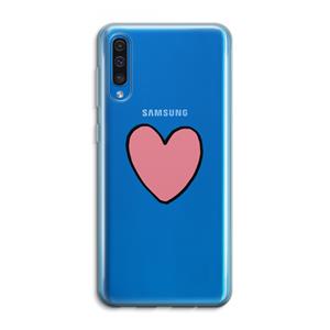 CaseCompany Hartje: Samsung Galaxy A50 Transparant Hoesje