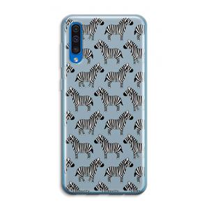 CaseCompany Zebra: Samsung Galaxy A50 Transparant Hoesje