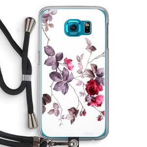CaseCompany Mooie bloemen: Samsung Galaxy S6 Transparant Hoesje met koord