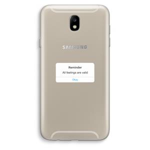 CaseCompany Reminder: Samsung Galaxy J7 (2017) Transparant Hoesje