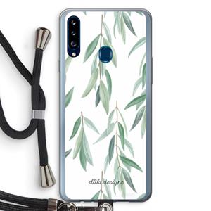 CaseCompany Branch up your life: Samsung Galaxy A20s Transparant Hoesje met koord