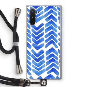 CaseCompany Blauwe pijlen: Samsung Galaxy Note 10 Transparant Hoesje met koord