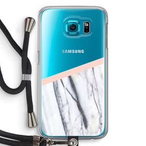 CaseCompany A touch of peach: Samsung Galaxy S6 Transparant Hoesje met koord