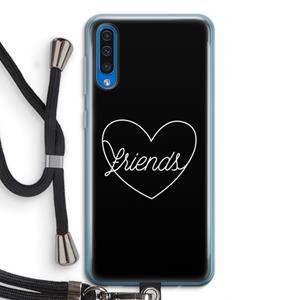 CaseCompany Friends heart black: Samsung Galaxy A50 Transparant Hoesje met koord