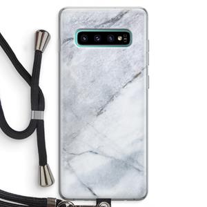CaseCompany Witte marmer: Samsung Galaxy S10 Plus Transparant Hoesje met koord