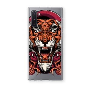 CaseCompany Tiger and Rattlesnakes: Samsung Galaxy Note 10 Transparant Hoesje