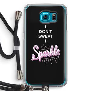 CaseCompany Sparkle quote: Samsung Galaxy S6 Transparant Hoesje met koord