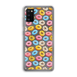 CaseCompany Pink donuts: Samsung Galaxy A41 Transparant Hoesje