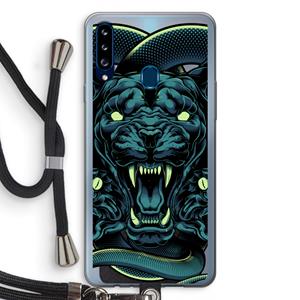CaseCompany Cougar and Vipers: Samsung Galaxy A20s Transparant Hoesje met koord