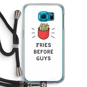 CaseCompany Fries before guys: Samsung Galaxy S6 Transparant Hoesje met koord