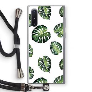 CaseCompany Tropische bladeren: Samsung Galaxy Note 10 Transparant Hoesje met koord