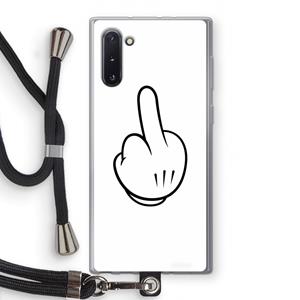 CaseCompany Middle finger white: Samsung Galaxy Note 10 Transparant Hoesje met koord