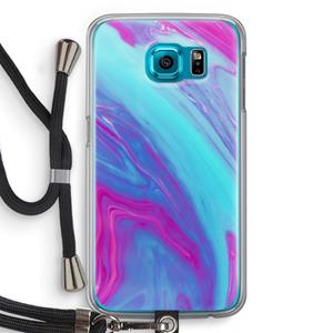 CaseCompany Zweverige regenboog: Samsung Galaxy S6 Transparant Hoesje met koord