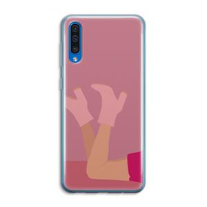 CaseCompany Pink boots: Samsung Galaxy A50 Transparant Hoesje