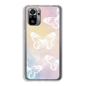 CaseCompany White butterfly: Xiaomi Redmi Note 10S Transparant Hoesje