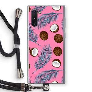 CaseCompany Kokosnoot roze: Samsung Galaxy Note 10 Transparant Hoesje met koord