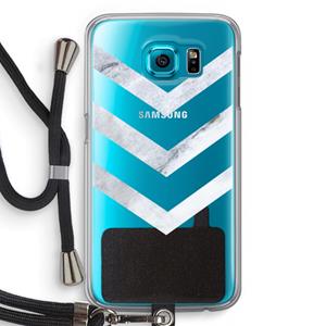 CaseCompany Marmeren pijlen: Samsung Galaxy S6 Transparant Hoesje met koord