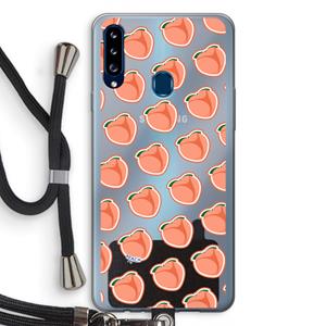 CaseCompany Just peachy: Samsung Galaxy A20s Transparant Hoesje met koord