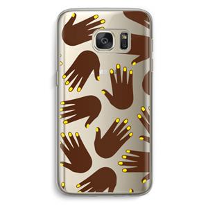 CaseCompany Hands dark: Samsung Galaxy S7 Transparant Hoesje